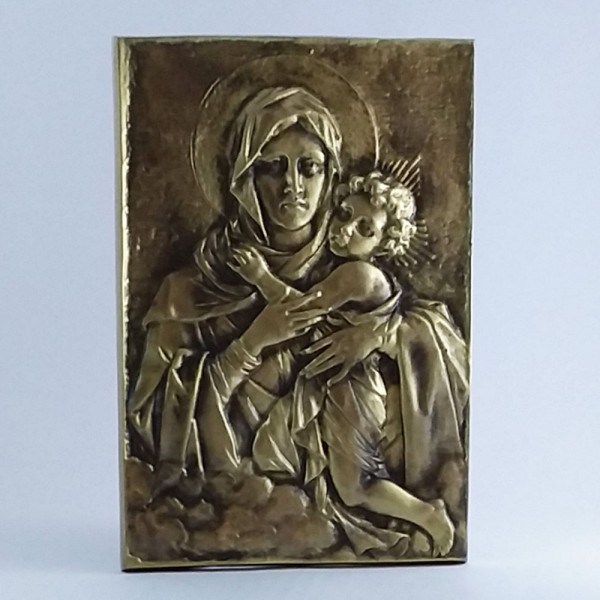 Mãe Rainha - Relevo retangular (Bronze-20 cm)