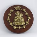 Mãe Rainha - Relevo moldura de rosa (Bronze)
